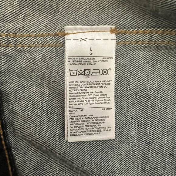 GAP Icon Denim Jacket Dark Indigo Large NWT - Picture 6 of 6